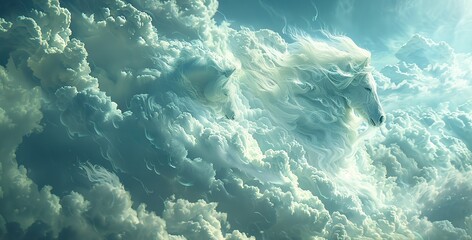 Fototapeta premium Clouds, in their ever-changing forms, mirror the imagination's ability to mold reality.