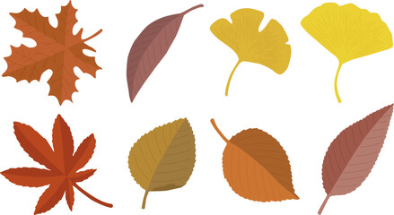 落ち葉のベクターイラストセット