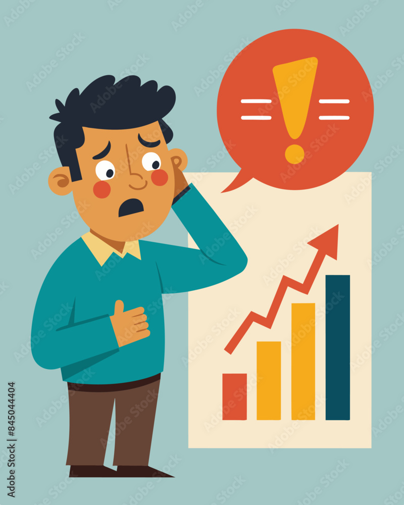 Poster the fathers brow furrows in bewilderment as he studies their energy usage chart unable to comprehend