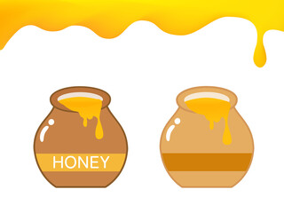 かわいいはちみつの壺のイラスト