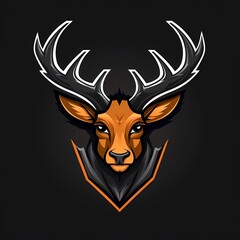 deer head modern logo design