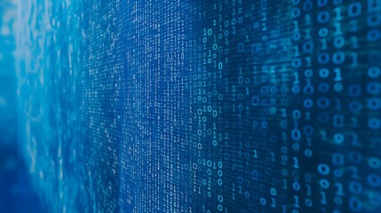 5. Picture the serene ambiance of a computer screen bathed in shades of blue, adorned with intricate patterns of binary data that signify the universal language of computers, inviting contemplation