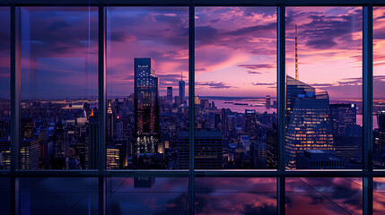 
minimalist image of night in a big city