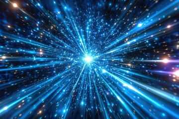 Naklejka premium Abstract burst of light with blue hues. futuristic background