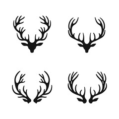 Deer antlers  vector set 
