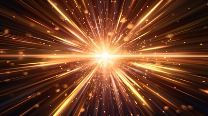 Naklejka premium Neon light rays burst forth from a central point, creating a stunning and ethereal effect that radiates warmth and energy, Generative AI