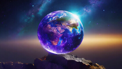 Obraz premium 蛍石でできた地球儀