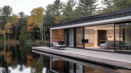 Serene Blue Container Homes by the Lake