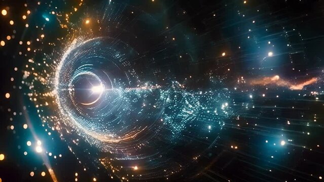 Infinite Depths: Digital Painting Depicting a Mesmerizing Wormhole in the Vast Expanse of Deep Space