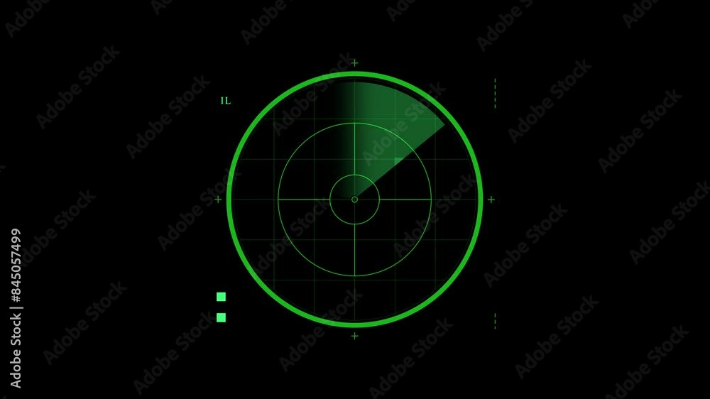 Poster complex green scanner or sonar display showing data. computer graphic vfx