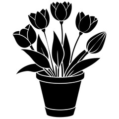 black and white flower vector illustration	