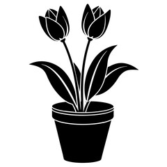 plant in a pot vector illustration	