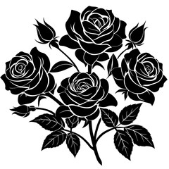 pattern with roses vector illustration