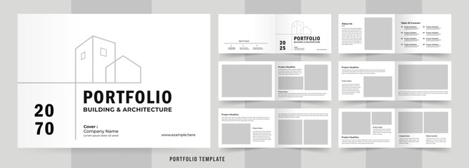 Landscape architecture portfolio or interior portfolio template layout design