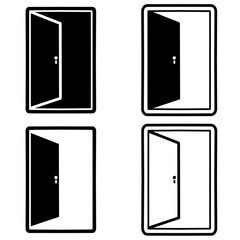 Door icon in trendy flat style isolated on gray background. Open door symbol for your website design, logo, app, UI. Vector illustration, EPS10.