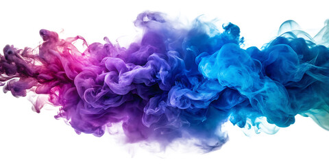 Fototapeta premium Blue and purple smoke merging isolated on transparent background ai generated 