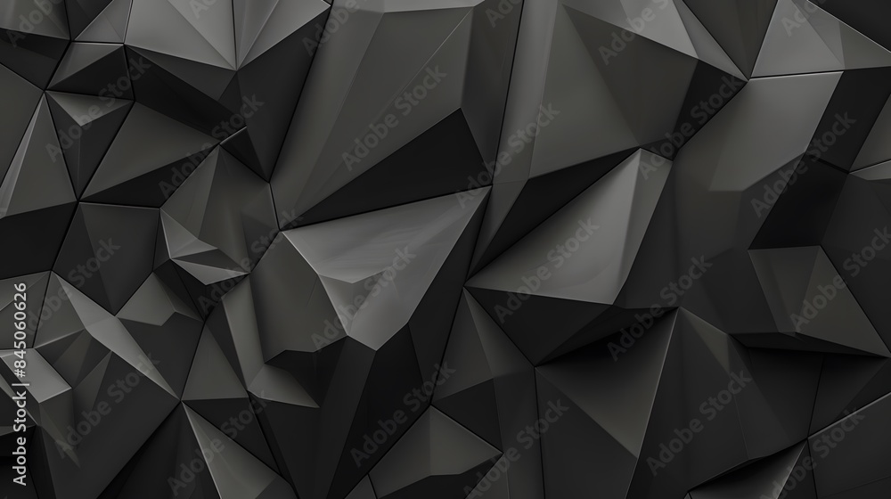 Canvas Prints Modern black metal low poly backdrop. 