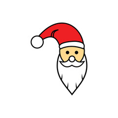 santa claus head vector design icon logo