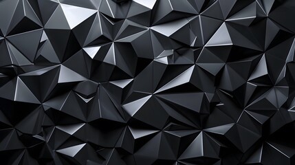 Obraz premium Modern black metal low poly backdrop. 