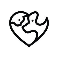 dog cat love pet negative space logo vector icon template
