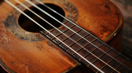 Fototapeta premium Close up photo of traditional acoustic guitar