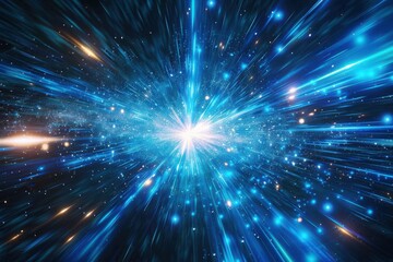 Fototapeta premium Abstract burst of light with blue hues. futuristic background