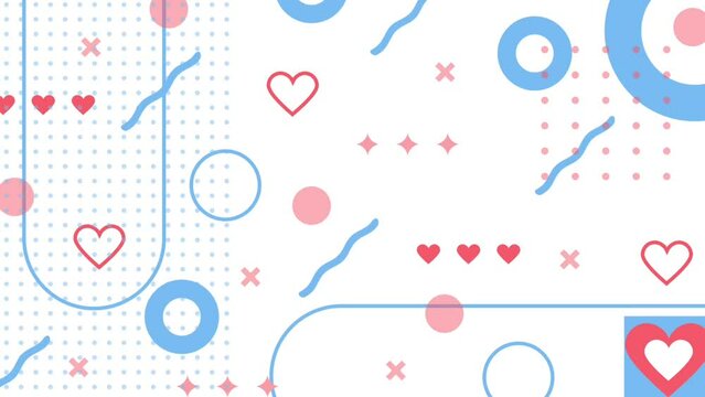 Animation of abstract geometry background set.Looping video animation