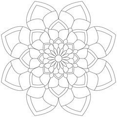 Leaf Flower Petal Coloring Mandala Art Simple Graphic Shape Vector Floral Oriental Outline Vintage Decorative Elements Pattern Illustration Islam Arabic Indian Turkish Mystic Religion Morals Lotus