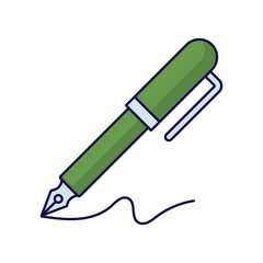 fountain pen icon with white background vector stock illustration