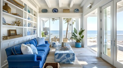 Bright and Airy Coastal Living Room with Stunning Ocean View