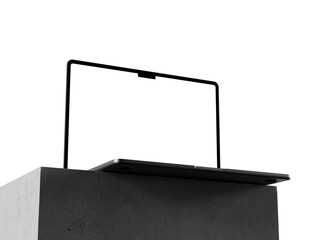 A realistic laptop mockup featuring a modern and sleek design, perfect for customization. Ideal for showcasing digital content in a professional and stylish manner.