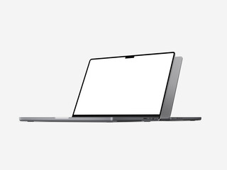 Realistic laptop mockup with modern style usable for costumization and perfect for showcasing digital content professionally.