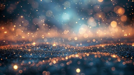 A mystical sea of glittering stars and blurred horizon resembling a celestial canvas of wonder and magic. .