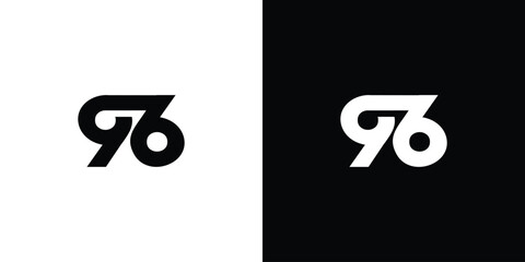 Modern and unique number 96 logo design