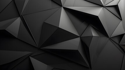 Obraz premium Modern black metal low poly backdrop. 
