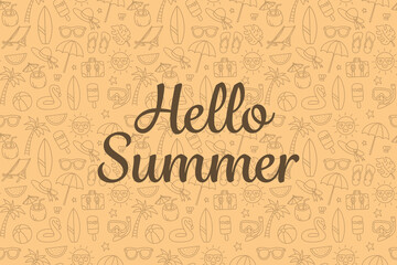 Hello summer seamless pattern