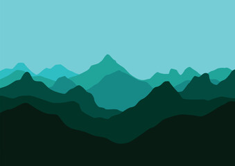 Mountains landscape panorama vector design illustration