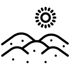 dunes icon illustration design with outline