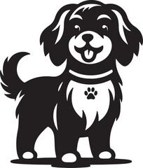 A cute dog silhouette vector art illustration