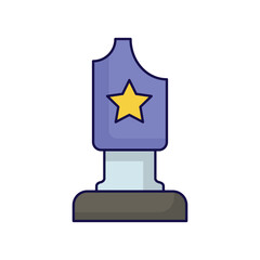 trophy icon with white background vector stock illustration