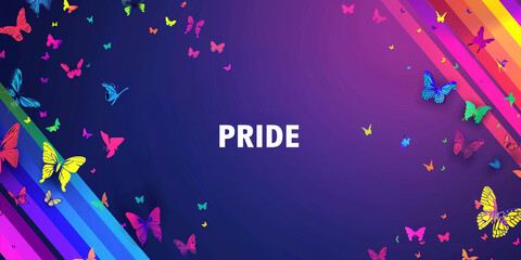 Pride design background,Abstract background with splashes and butterflies illustration ,Generated By Ai