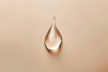 Fototapeta premium Drops of water on a beigel bright color background.