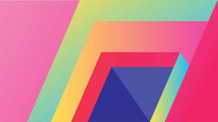 Vibrant geometric shapes gradient background vector.  Abstract trendy modern design wallpaper for landing page, covers, Brochures, flyers, Presentations,Banners. Vector illustration.