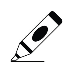 highlighter icon with white background vector stock illustration