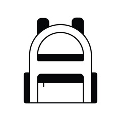 school bag icon with white background vector stock illustration