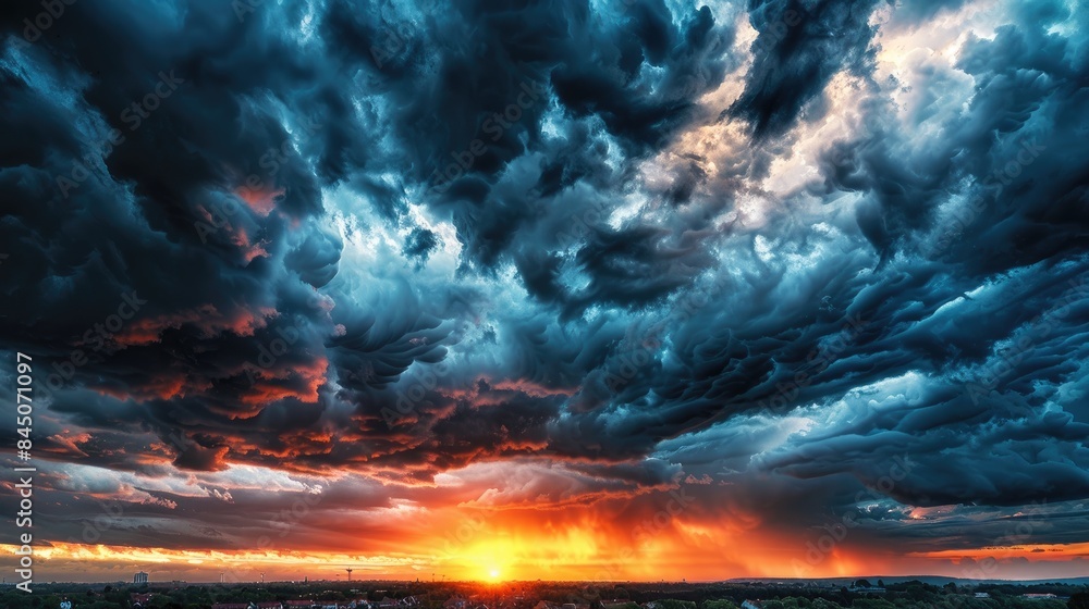 Canvas Prints dramatic cloudy sky during sunset