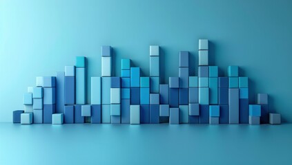 Fototapeta premium Portray the essence of productivity with a streamlined 3D bar graph, textured with minimalist patterns and set against a clean backdrop
