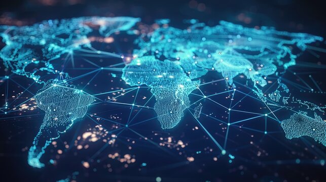 Global Connection Lines - Global Business, Data Exchange, Travel Routes - Multi Colored