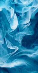 Color smoke. Paint water splash. Defocused blue haze cloud glitter particles texture ink floating dreamlike abstract art background.