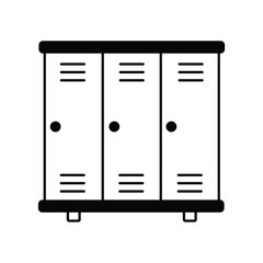 locker icon with white background vector stock illustration